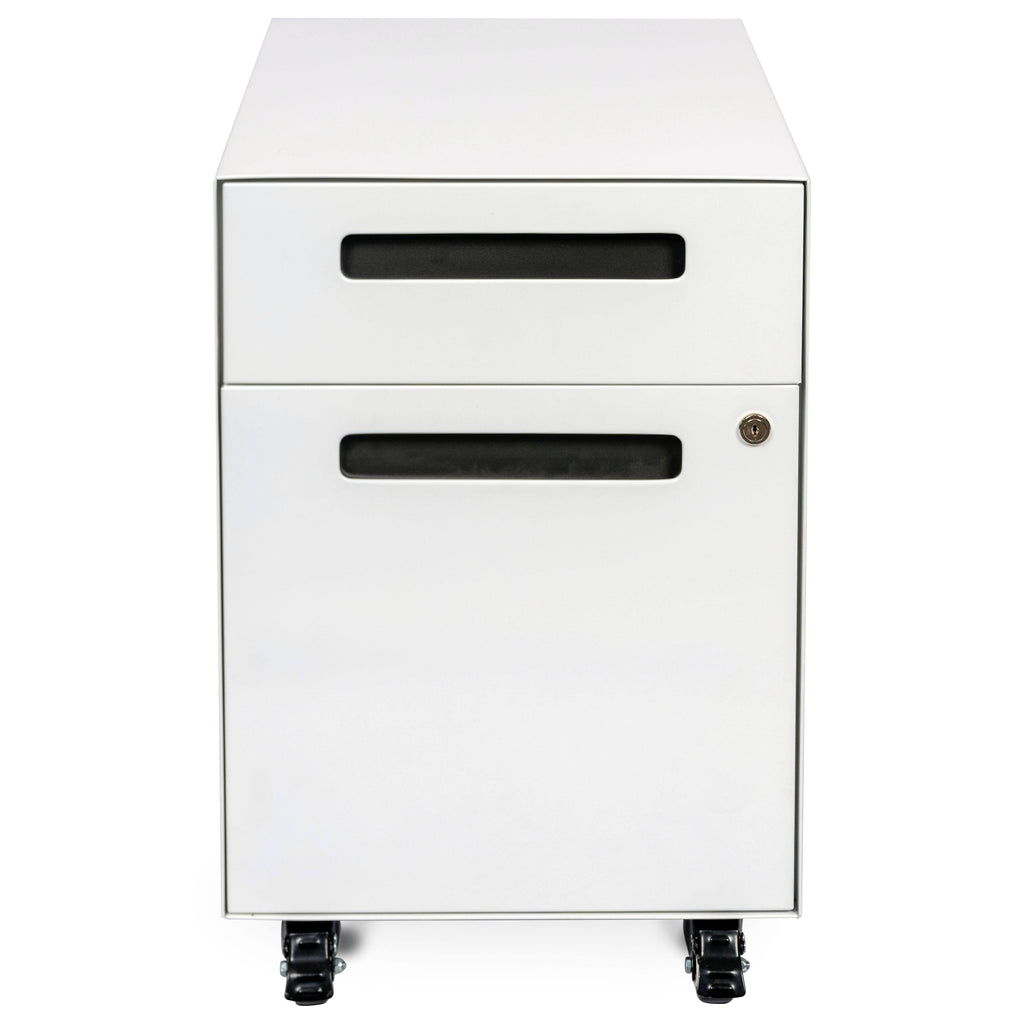 White Mobile Filing Cabinet with 2 Drawers T9902