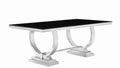 Rectangular Dining Table Chrome and Black G538