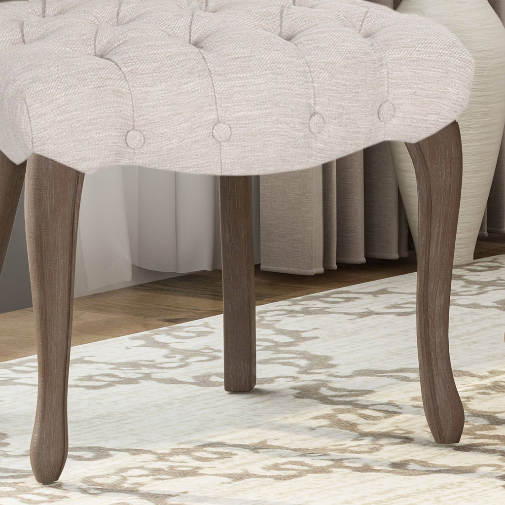 Tufted Dining Chair with Cabriole Legs Set of 2 Light Gray Y29572