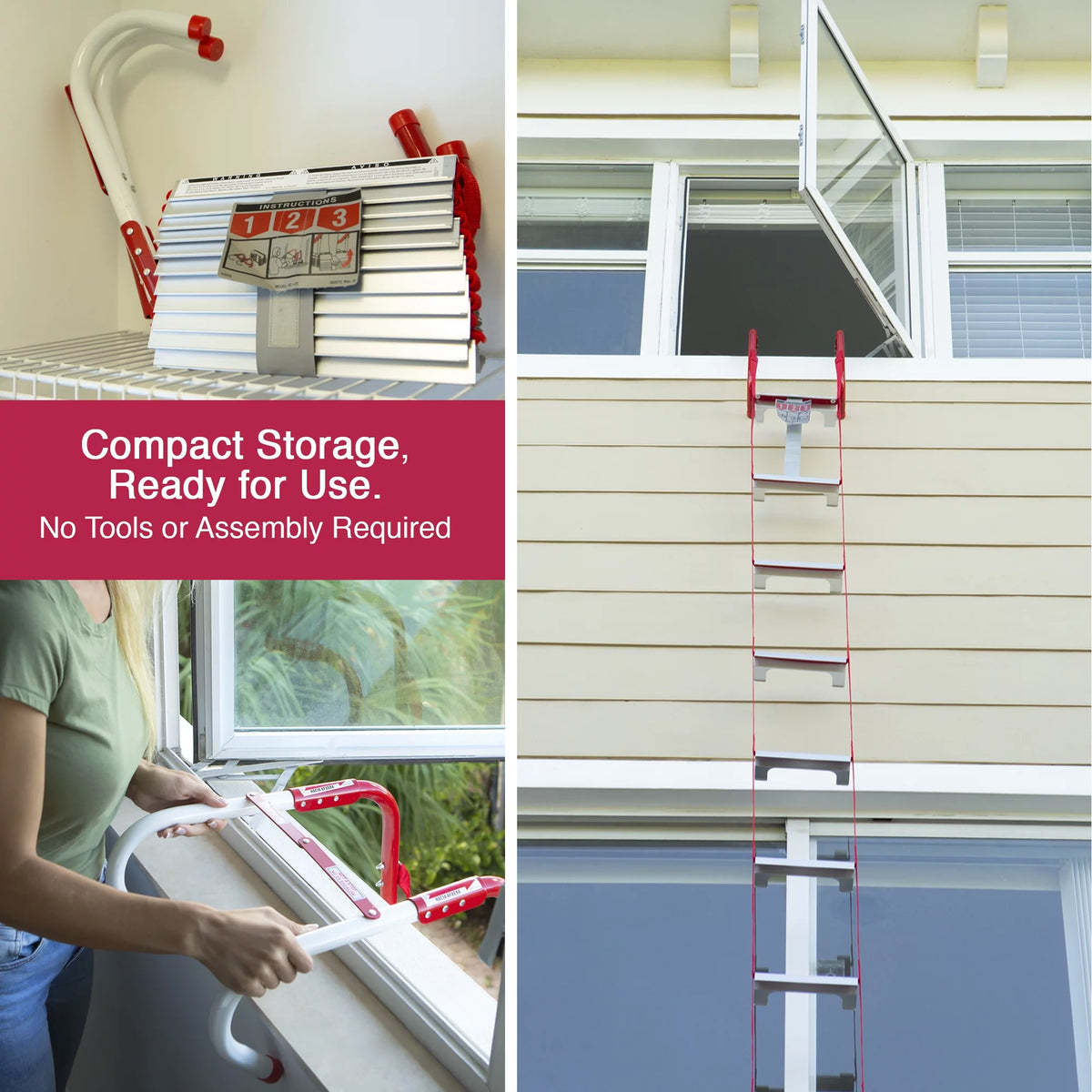 25 Foot Three Story Emergency Escape Ladder U852