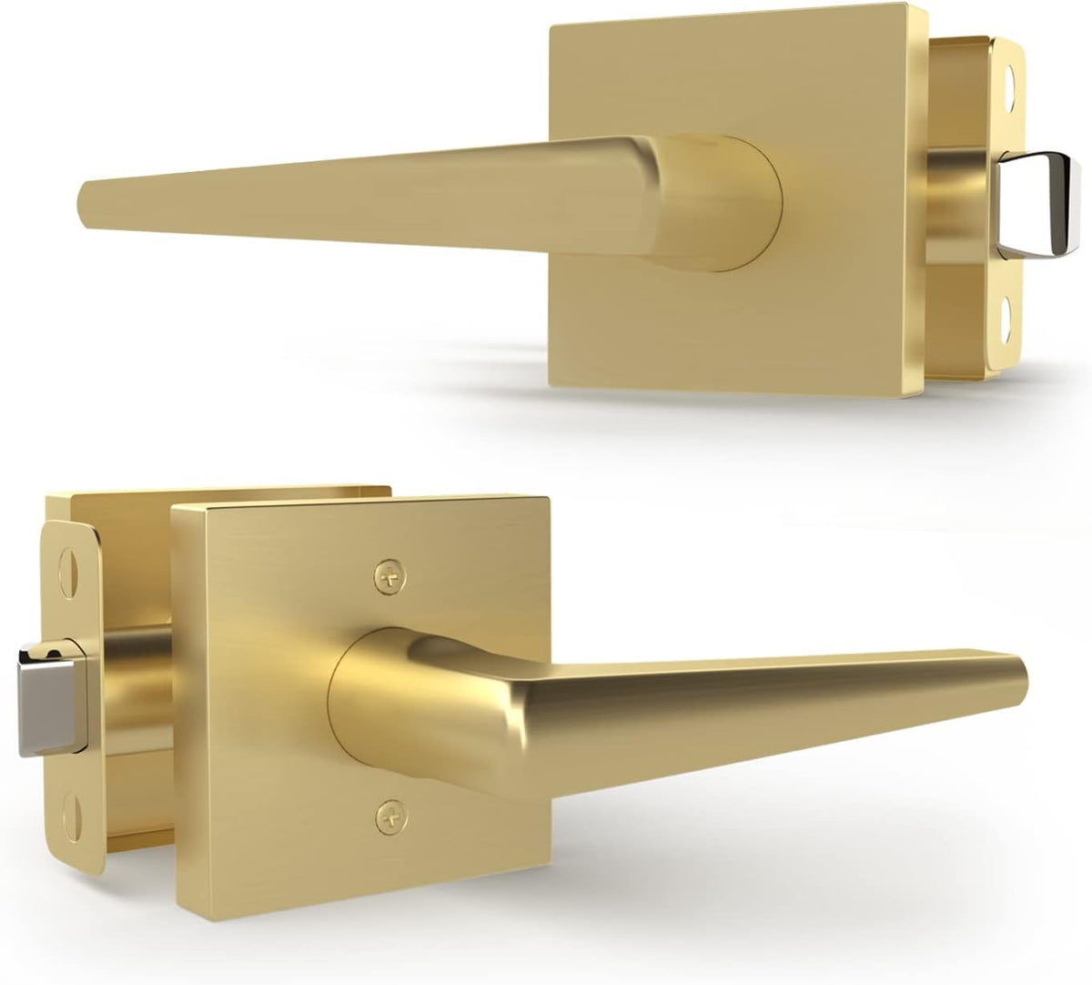 Matte Black Lever Door Handle and Deadbolt Lock Combo Pack of 2 J938