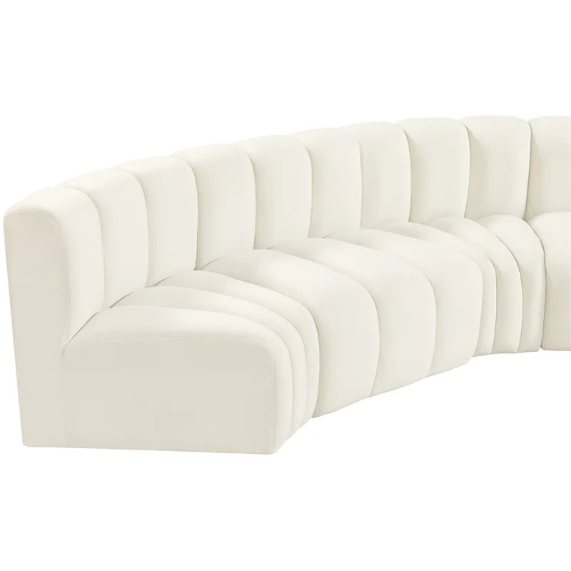 Cream Velvet Modular Sofa U578922