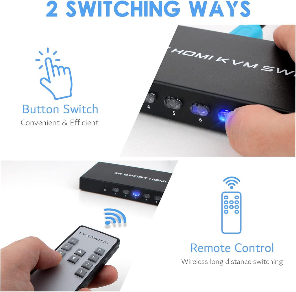 8 Port 4K HDMI KVM Switch with USB 2.0 M58686