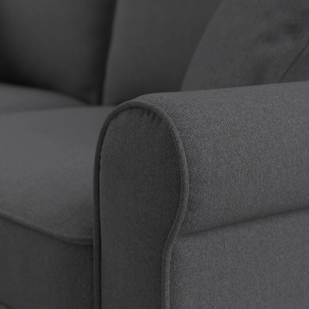 Charcoal Gray Herringbone U Shaped Couch with Chaise W793