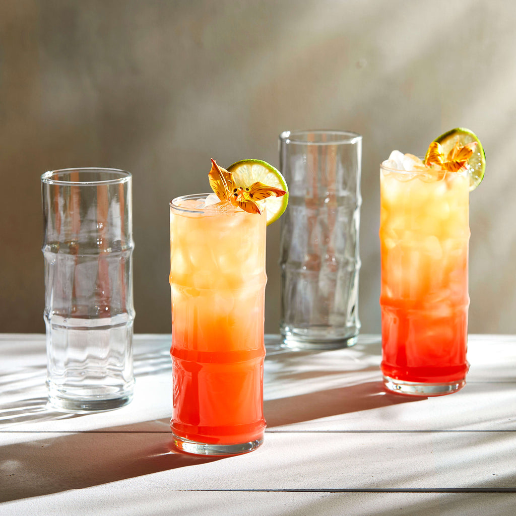 Tiki Bamboo Hi-Ball Glasses, 16-ounce, Set of 4 L330
