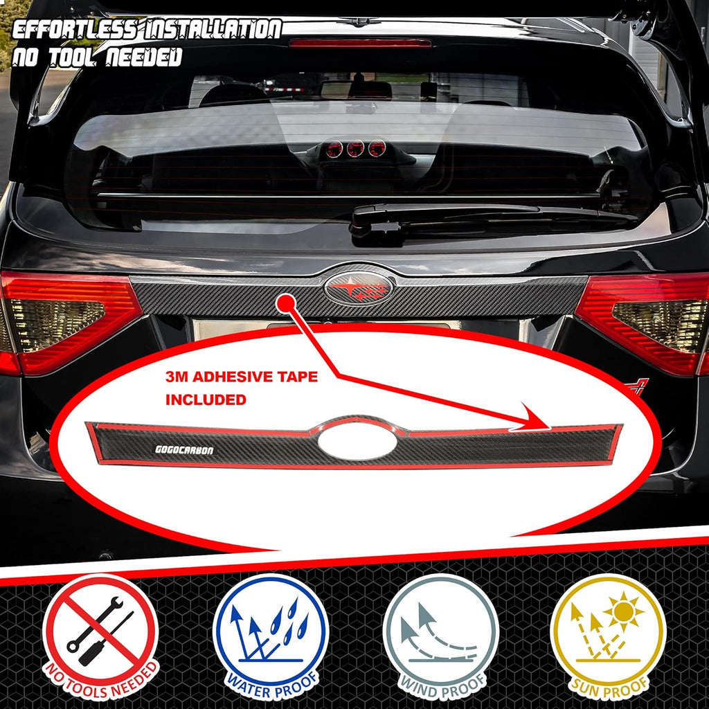 Rear Tailgate Trunk Lid Garnish Trim Dry Carbon Fiber S445