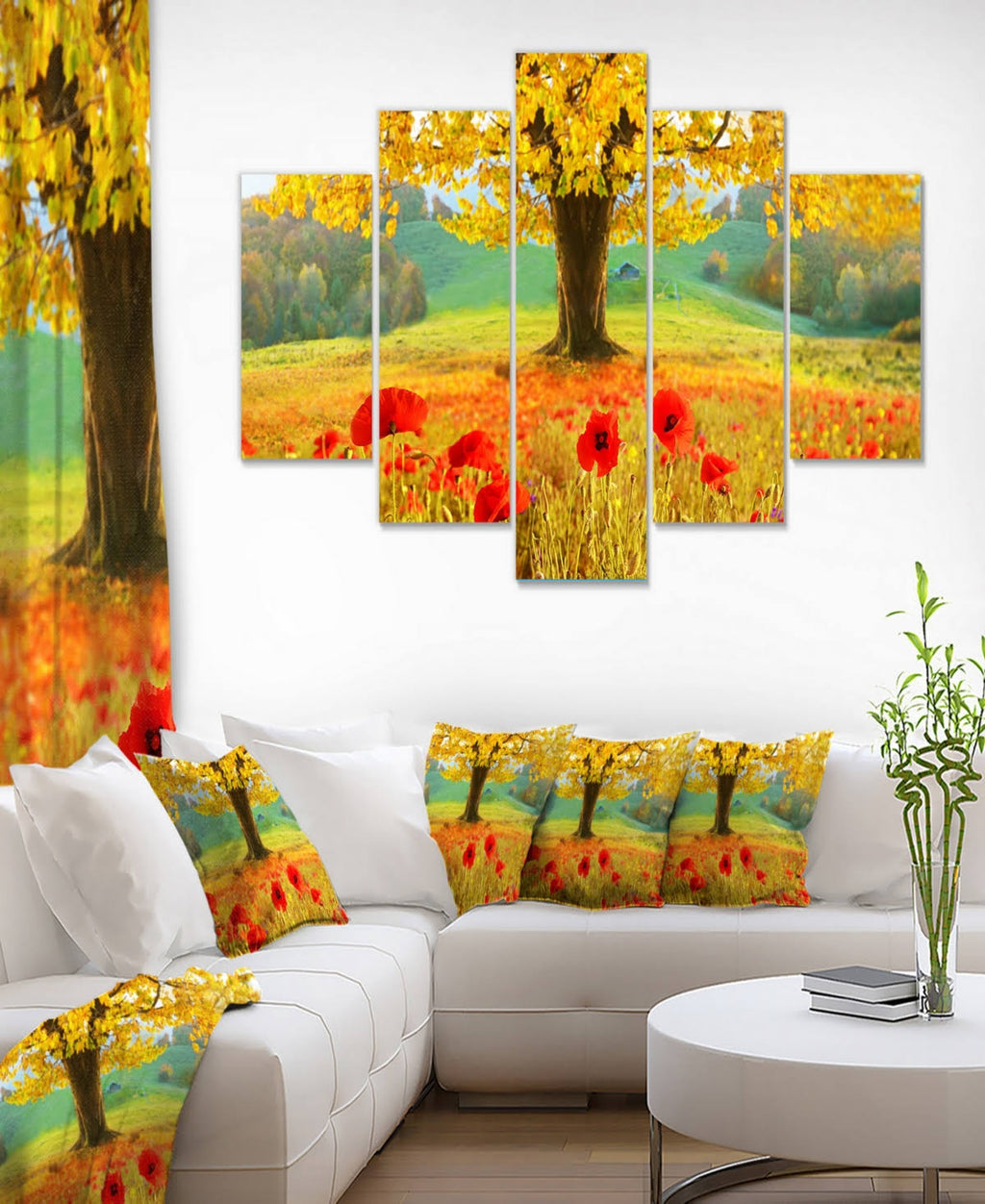 Modern Floral Canvas Art - 60x32 5 Panels X85041