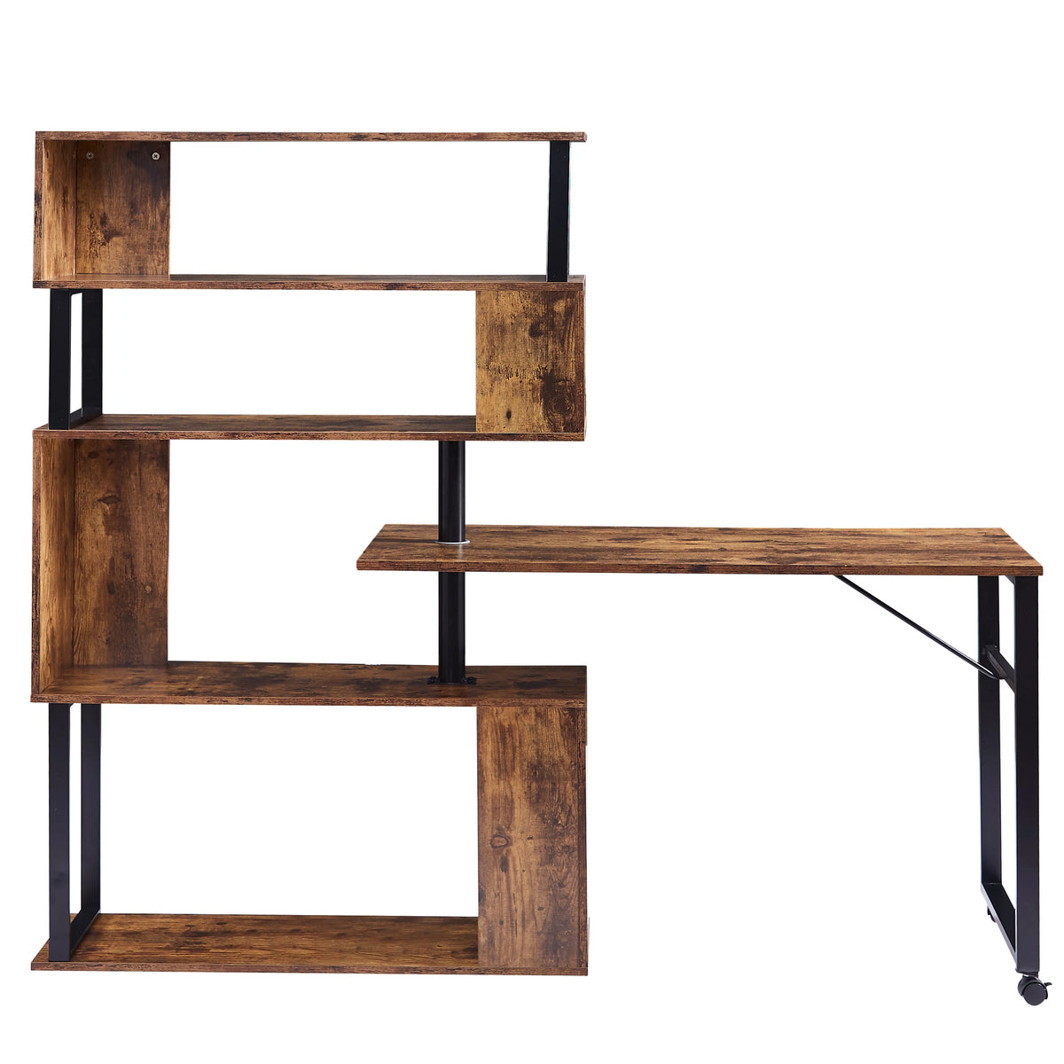 L-Shaped Corner Computer Desk with Bookshelf U92669
