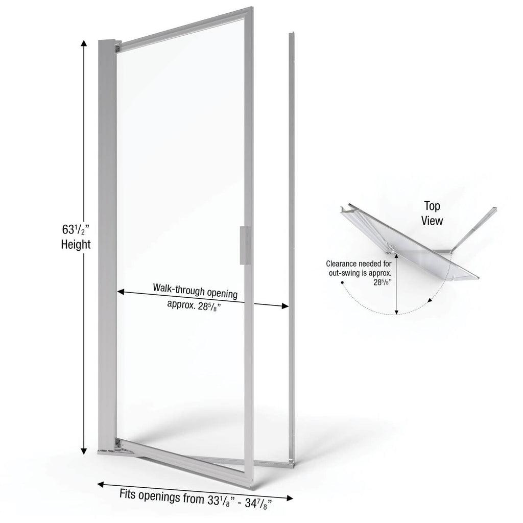 Pivot Framed Shower Door with Silver R289079