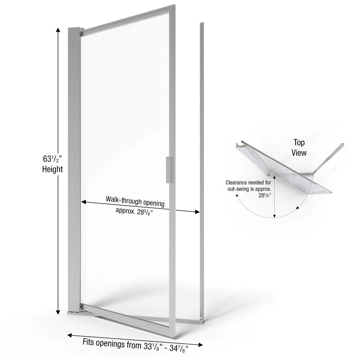 Pivot Framed Shower Door with Silver R289079