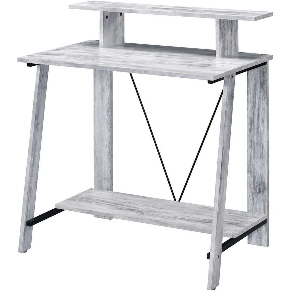 Antique White and Black Wood Writing Desk Z2315