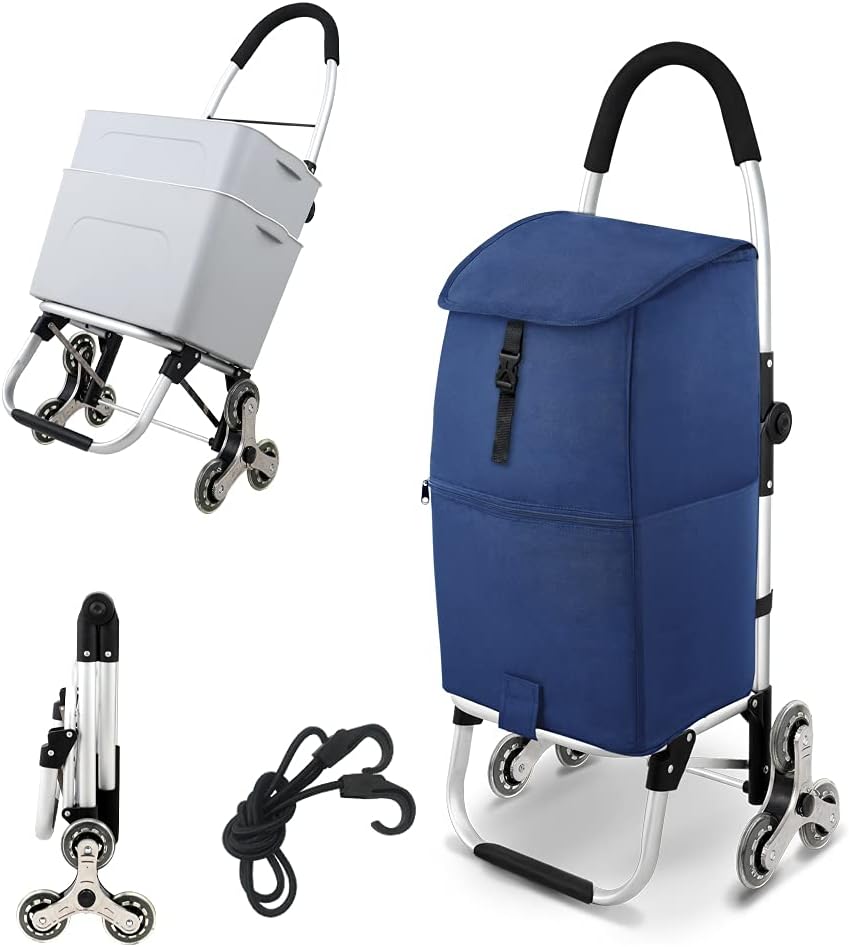Black Foldable Shopping Cart with Extra Large Bag (6 Wheels) D749399