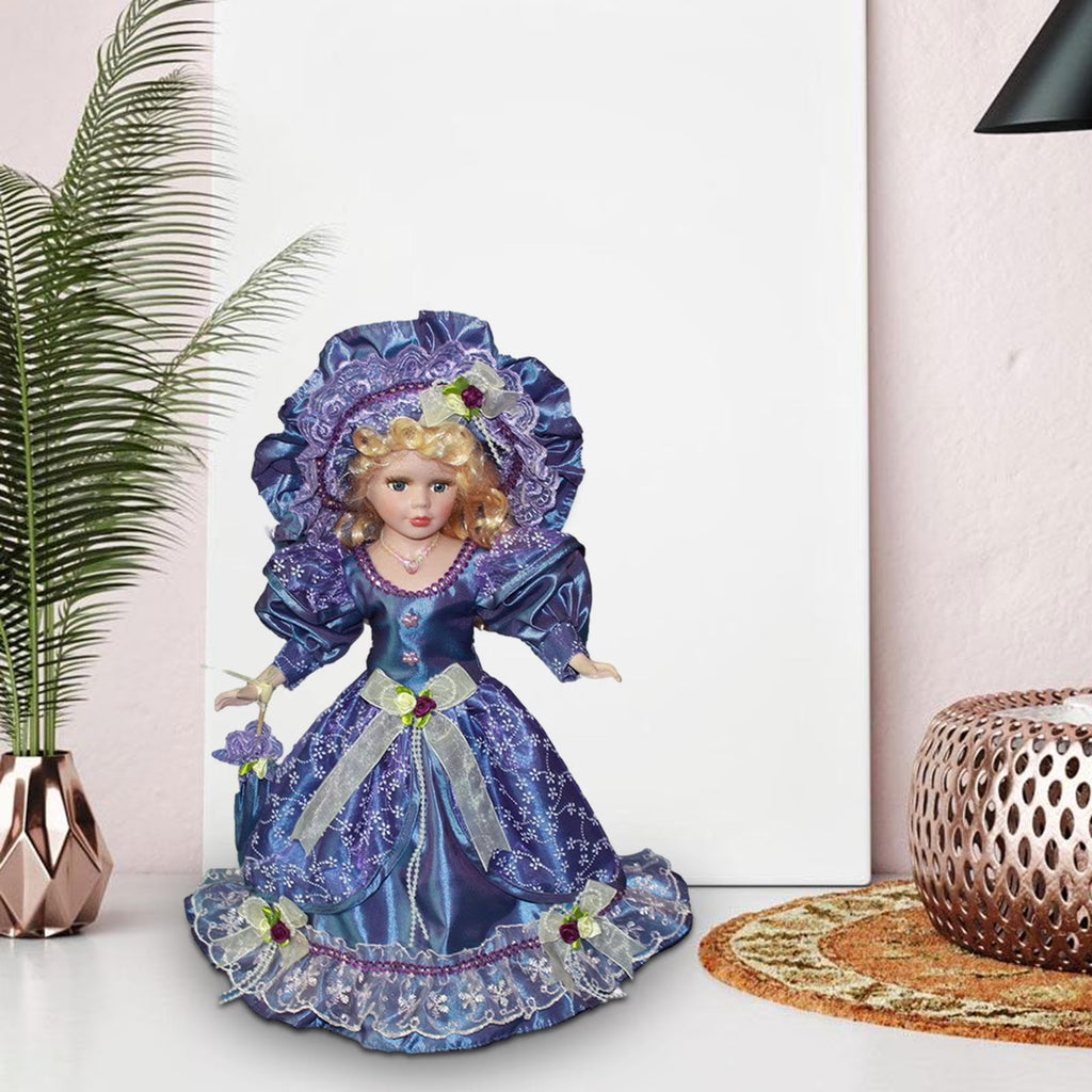 Violet Porcelain Dollhouse Lady with Dress G684361