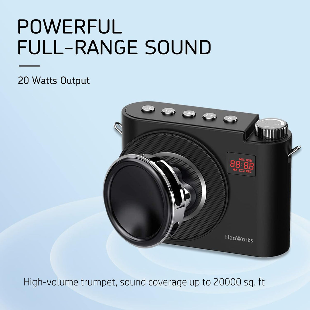 20W Wired Microphone Voice Amplifier with Speaker, Bluetooth Mini PA System, Pack of 2 C579674