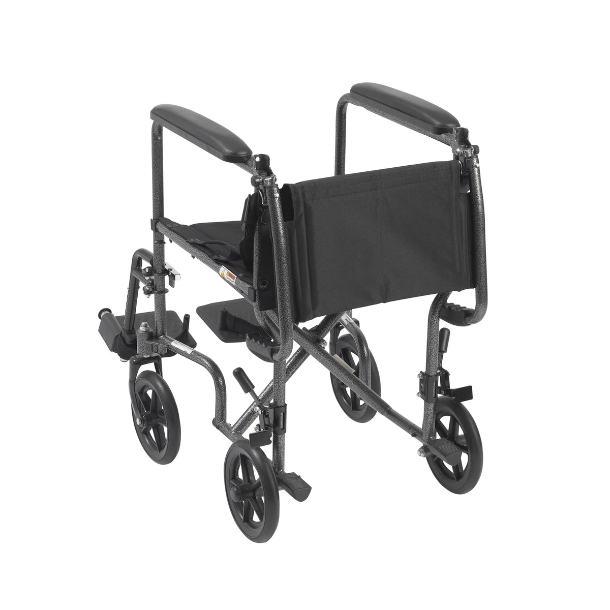 Lightweight Steel Transport Wheelchair, Fixed Full Arms, 19" Seat B52977