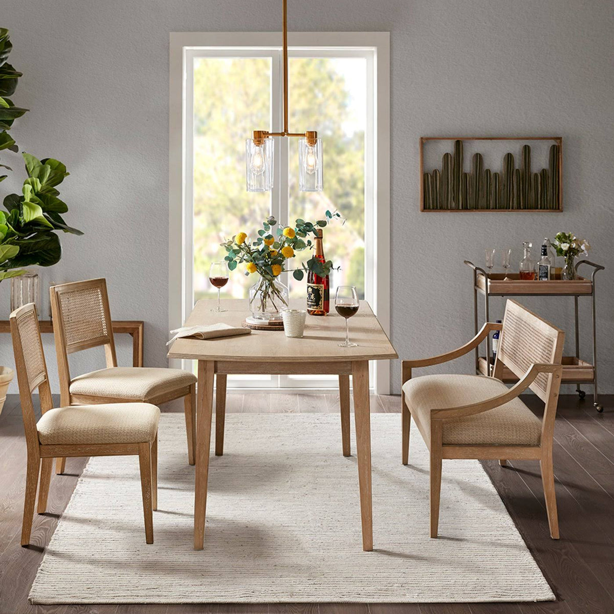 Light Brown Dining Side Chair (Set of 2) U783156