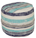 Blue 18" Round Pouf F6908