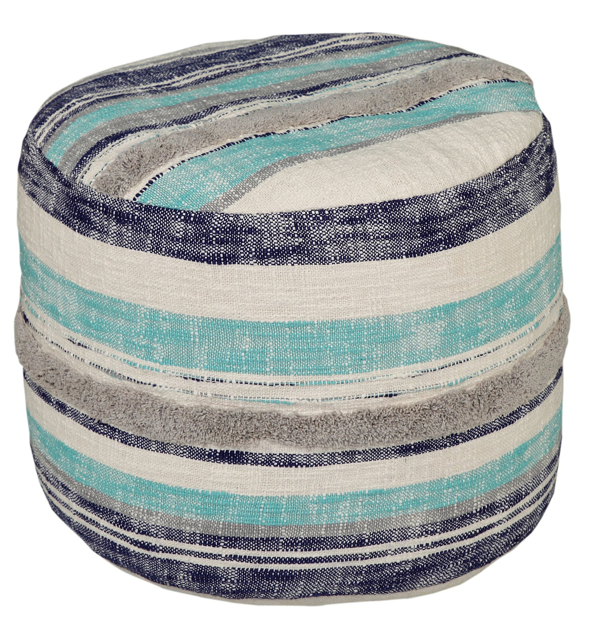 Blue 18" Round Pouf F6908