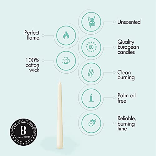 Ivory Taper Candles 100 Count 10 Inch Cotton Wick Z6277