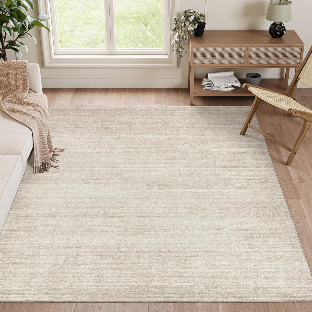 Washable 5x7 Beige Area Rug E498