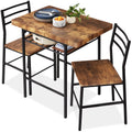 3-Piece Dining Set with Steel Frame and Storage Rack M49075