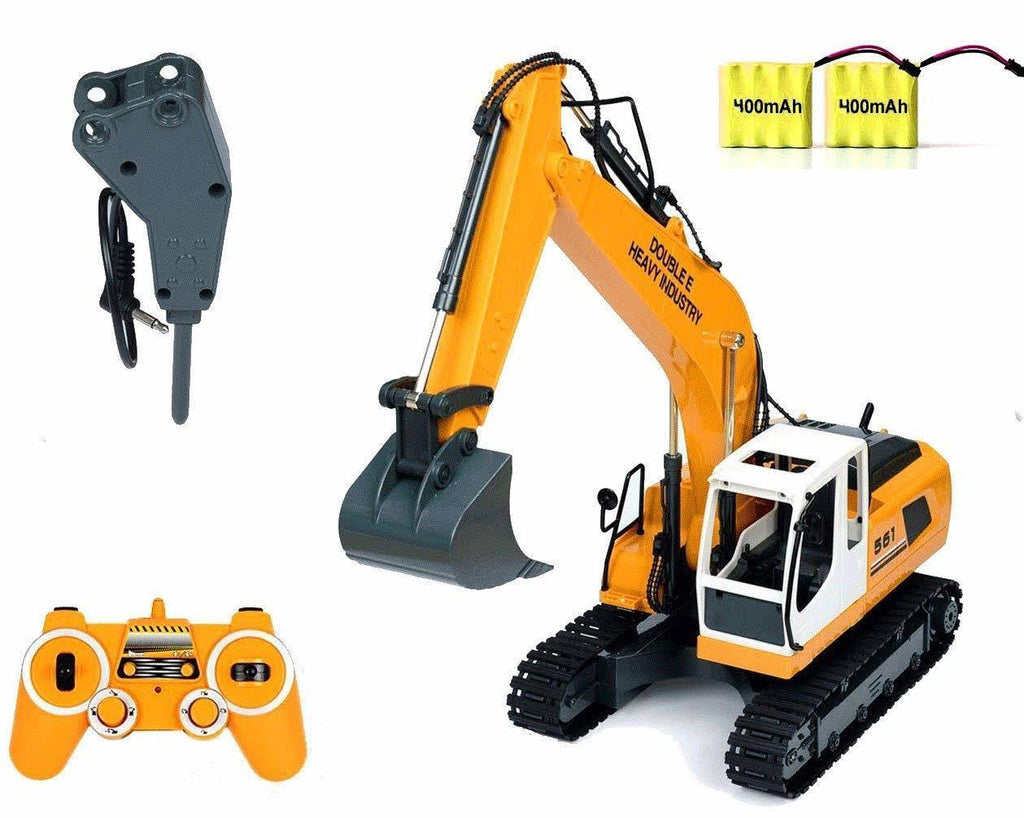 17 Channel RC Excavator Tractor Toy Construction Vehicles with Metal Shovel and Breaker V366