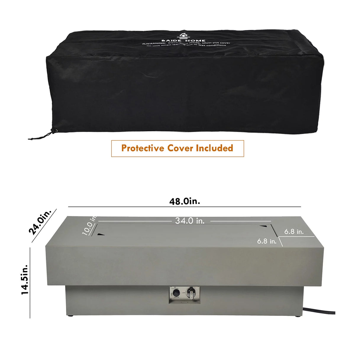 Round 50,000 BTU Gas Fire Pit Table with Lid J496997