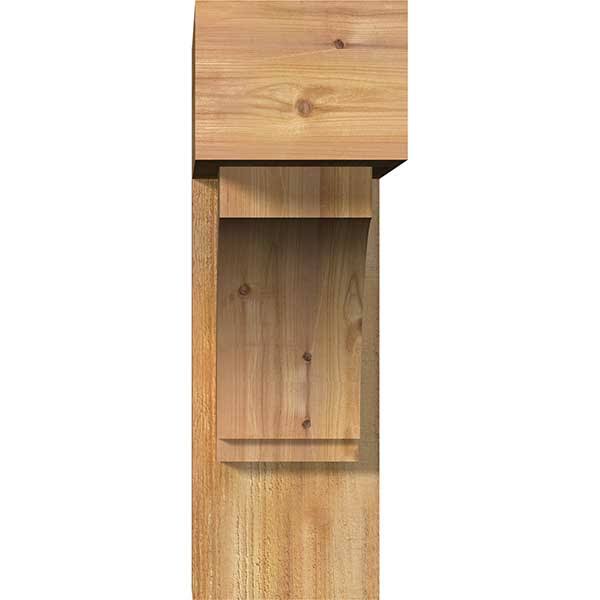 8x22W x 24x22D x 24x22H Rough Sawn Bracket with Offset Brace, Western Red Cedar V28733