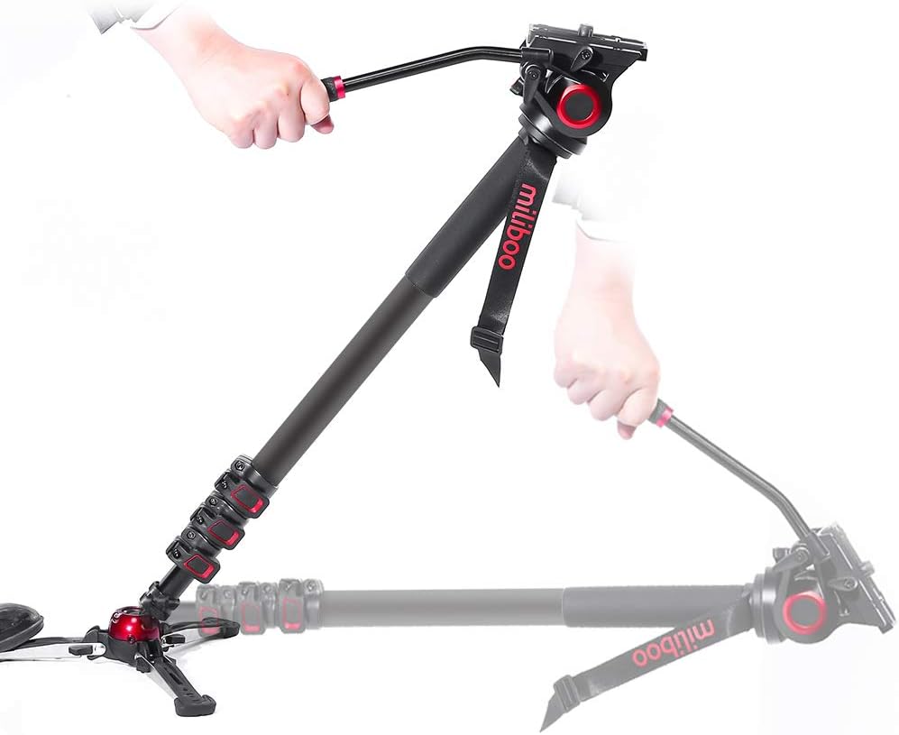 Aluminum Portable Fluid Head Camera Monopod 71.4 Max Height 10 Kilograms Max Load Capacity F813