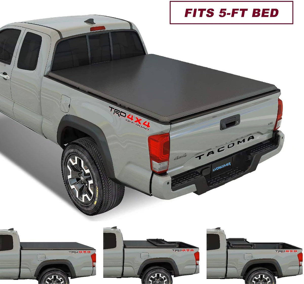 Soft Tri-Fold Truck Bed Tonneau Cover for 2016-2020 Toyota Tacoma 5ft Bed G935
