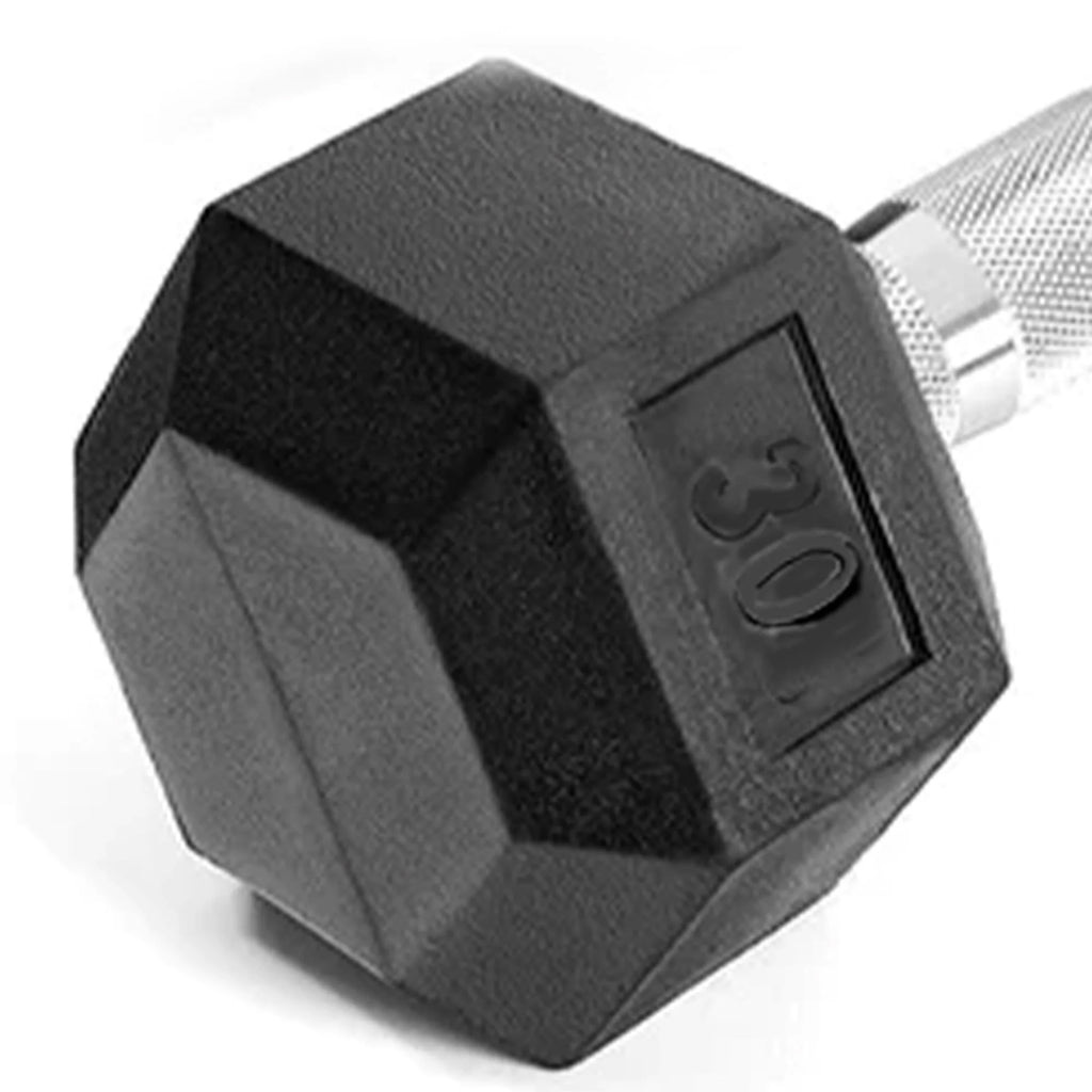 30lb Hex Rubber Dumbbell 1 Pair W7748