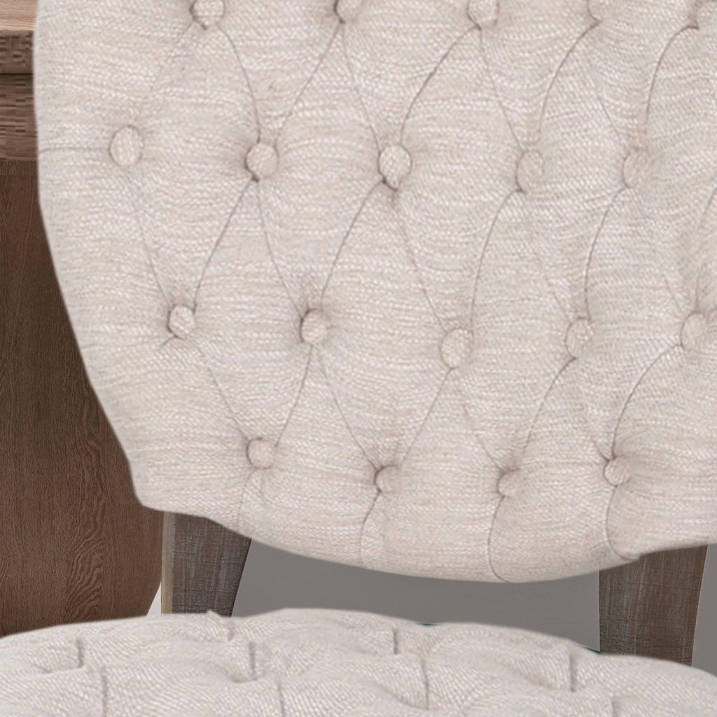 Tufted Dining Chair with Cabriole Legs Set of 2 Light Gray Y29572