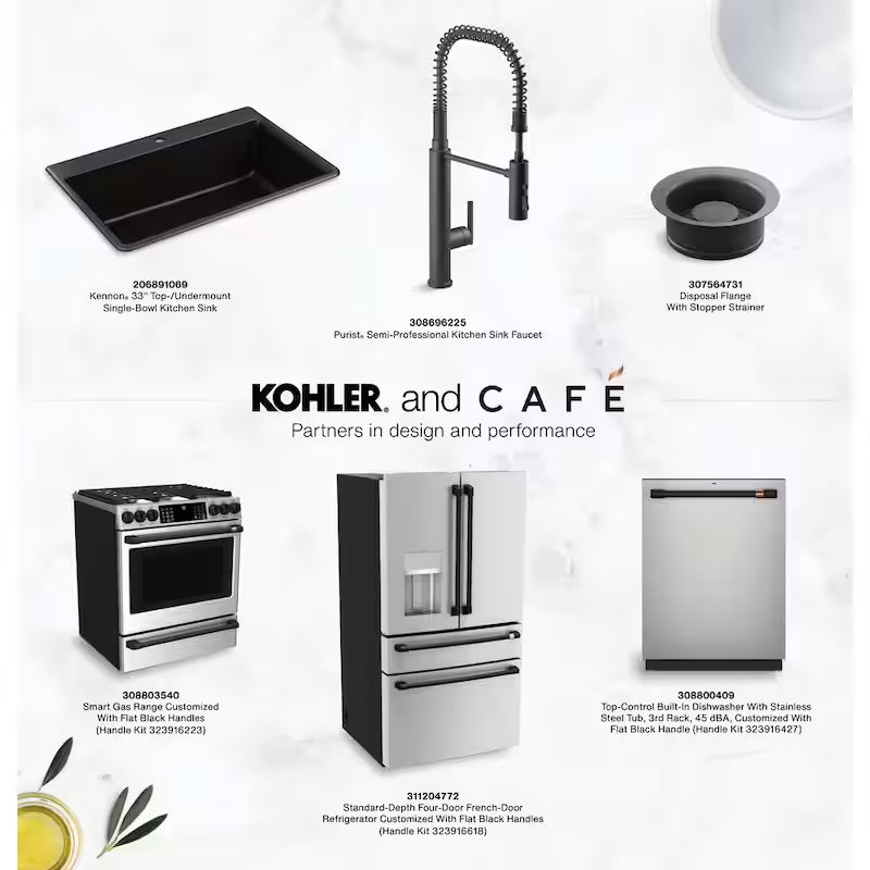 Refrigerator Handle Kit in Flat Black F4736