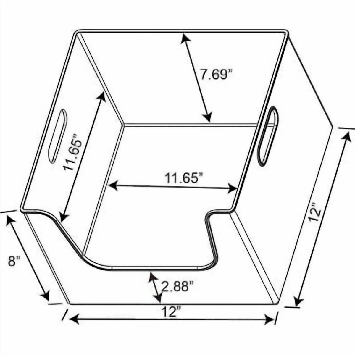 12" x 12" x 8" Open Front Storage Bin T736522