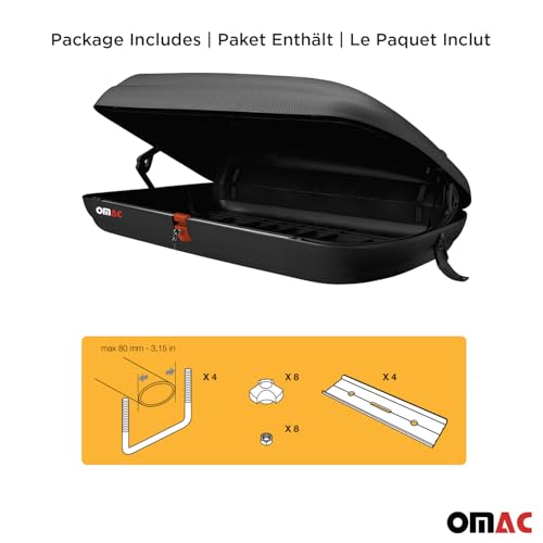 11.3 Cubic Feet Carbon Fiber Textured Car Rooftop Cargo Box V3004