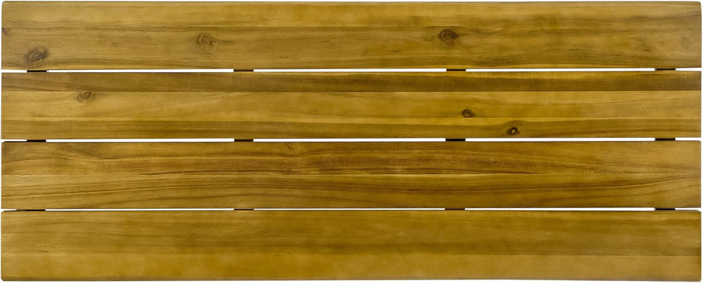 Teak Finish Acacia Wood Bar Table with Iron Frame P539