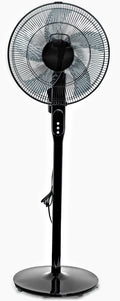 16 12-Speed Adjustable Height Quiet Pedestal Fan with Digital Display & Remote Control, Black N116492