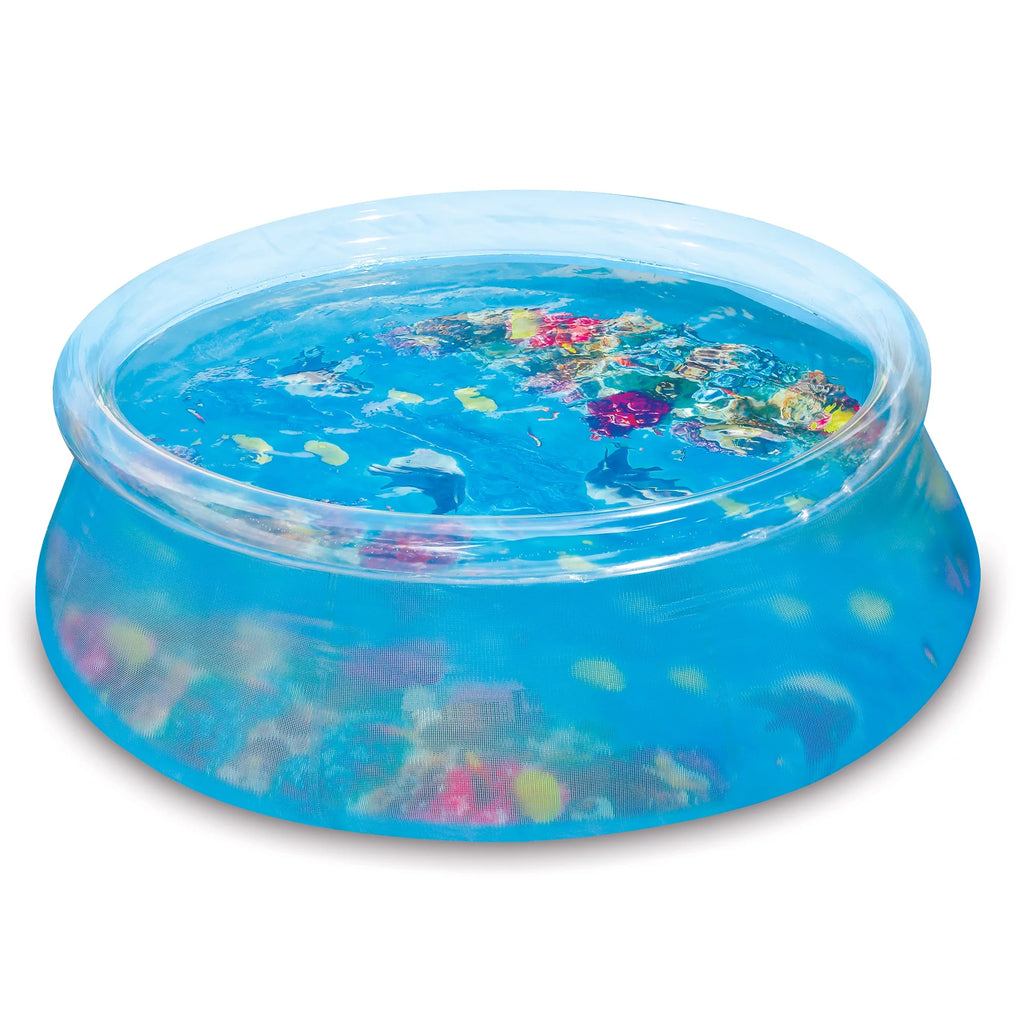 8-Foot Round 3D Transparent Quick Set Above Ground Pool S400515