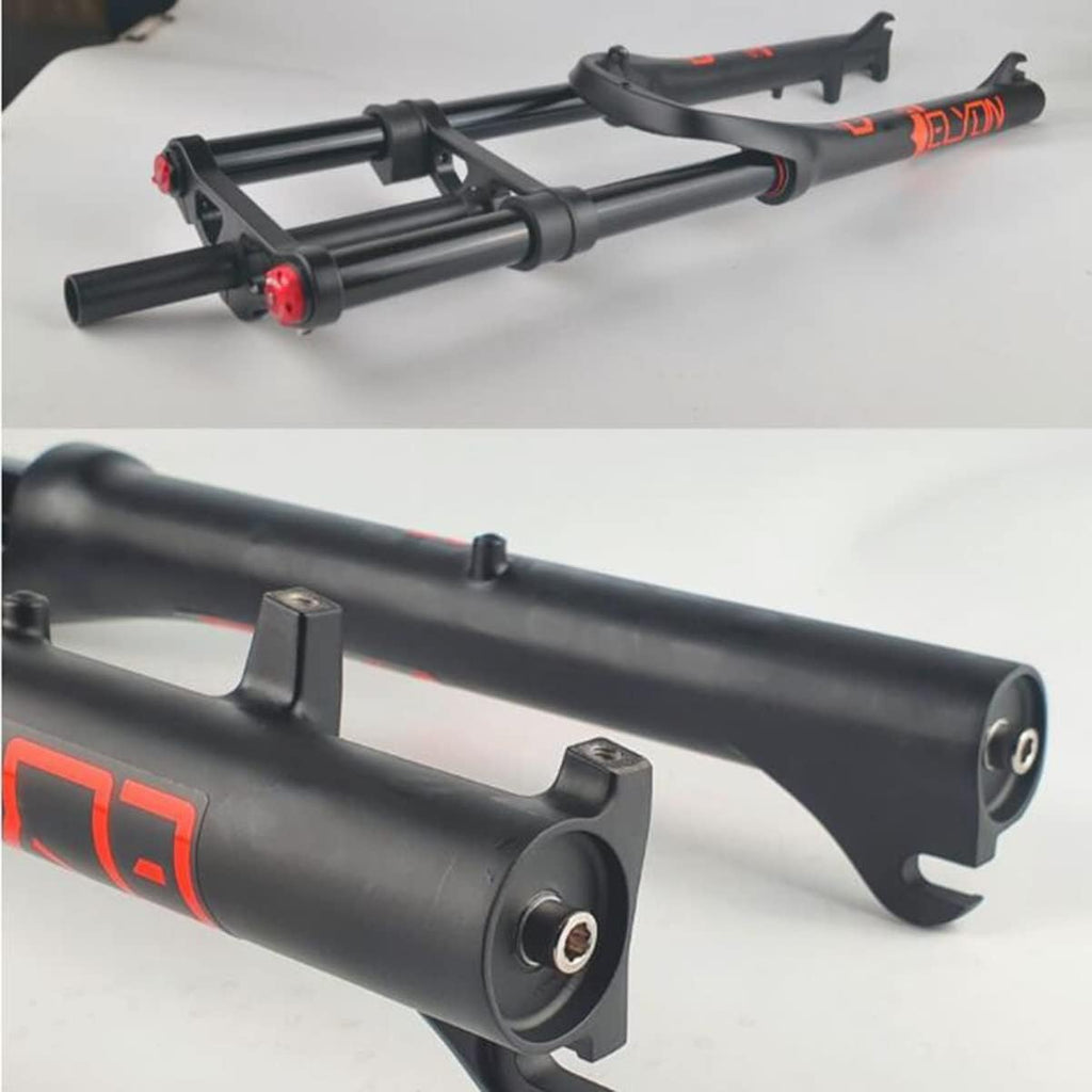 26 Inch 4.0" Tire Fat Bikes Fork Straight Double Shoulder Disc Brake Adjustable Rebound O5073