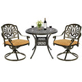 3-Piece Outdoor Patio Dining Set with Cast Aluminum and 2 Cushions B1888
