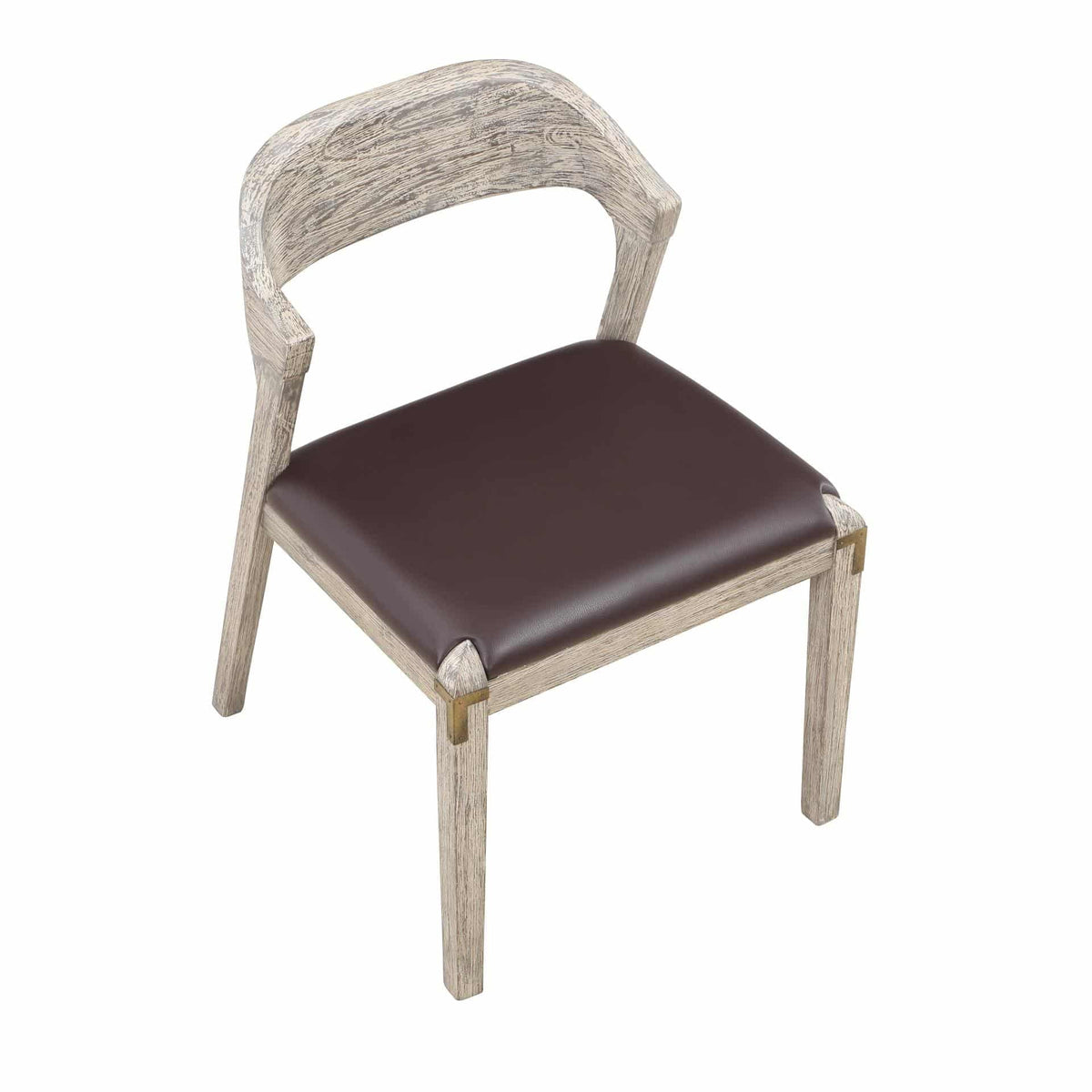 Dining Side Chair with Brown Faux Leather A730571