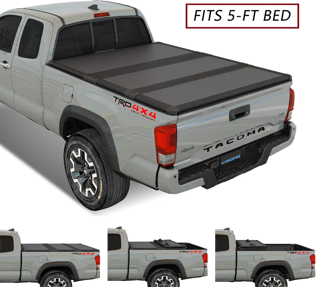 Soft Tri-Fold Truck Bed Tonneau Cover for 2016-2020 Toyota Tacoma 5ft Bed G935