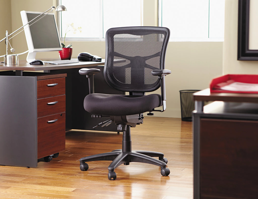 Black Mesh Mid-Back Multifunction Chair I94172