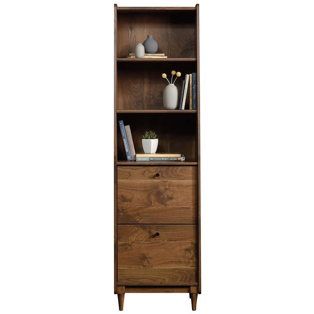 Grand Walnut 3-Shelf Narrow Bookcase J6175