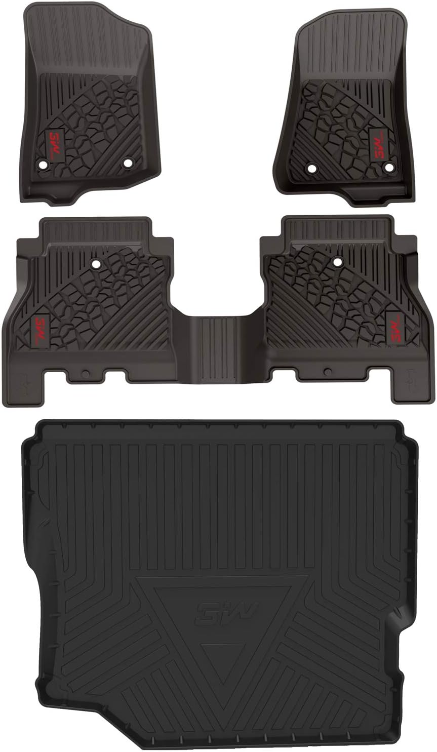 Black TPE Floor Mats for Jeep Wrangler JL 4 Doors Full Set B73607