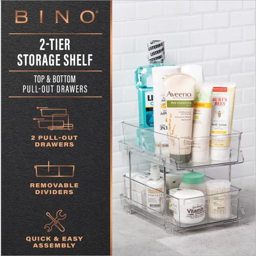 2 Tier Clear Storage Organizer with Dividers E77072