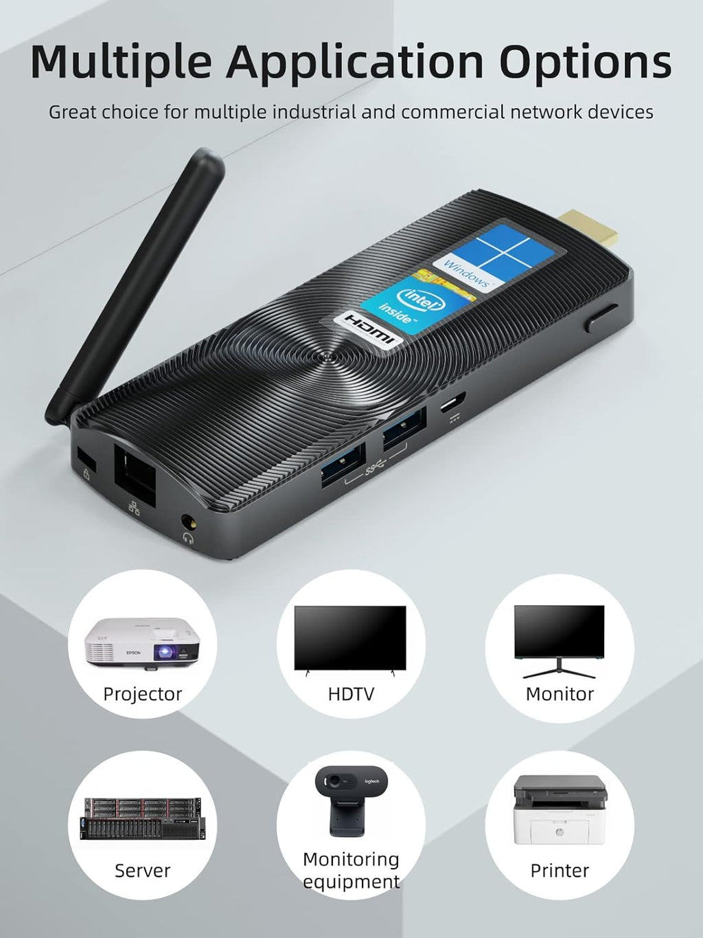 Mini PC Stick Fanless Windows 11 Pro Celeron N4020 4GB 128GB Small Computer Z300483