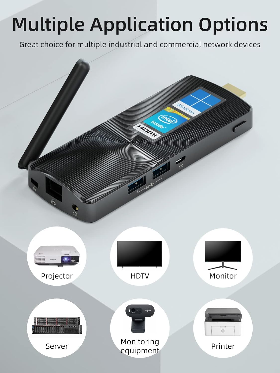 Mini PC Stick Fanless Windows 11 Pro Celeron N4020 4GB 128GB Small Computer Z300483