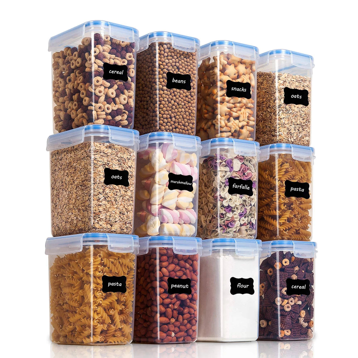12 Pc Airtight Plastic Food Storage Containers F893911