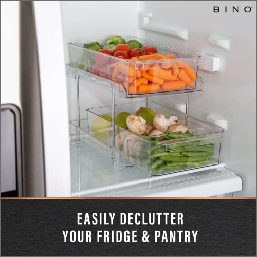 2 Tier Clear Storage Organizer with Dividers E77072